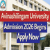 Avinashilingam University Admission 2026 Begins; Apply Now @avinuty.ac.in